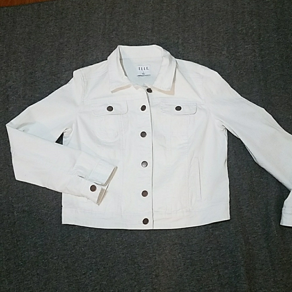 Elle white denim jacket